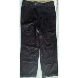 Hickey Freeman Men's Dress Pants Black Corduroy Size 34 Made In Italy EUC